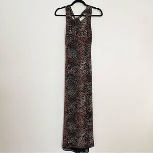 Donna Ricco Rayon Animal Print Cheeta Leopard Maxi Dress Women’s Size 8